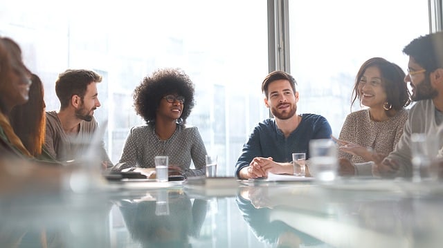 modern office team collaboration meeting